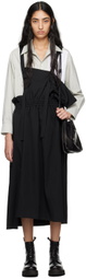 Y's Black Asymmetric Midi Dress