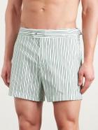 TOM FORD - Straight-Leg Short-Length Striped Swim Shorts - Green
