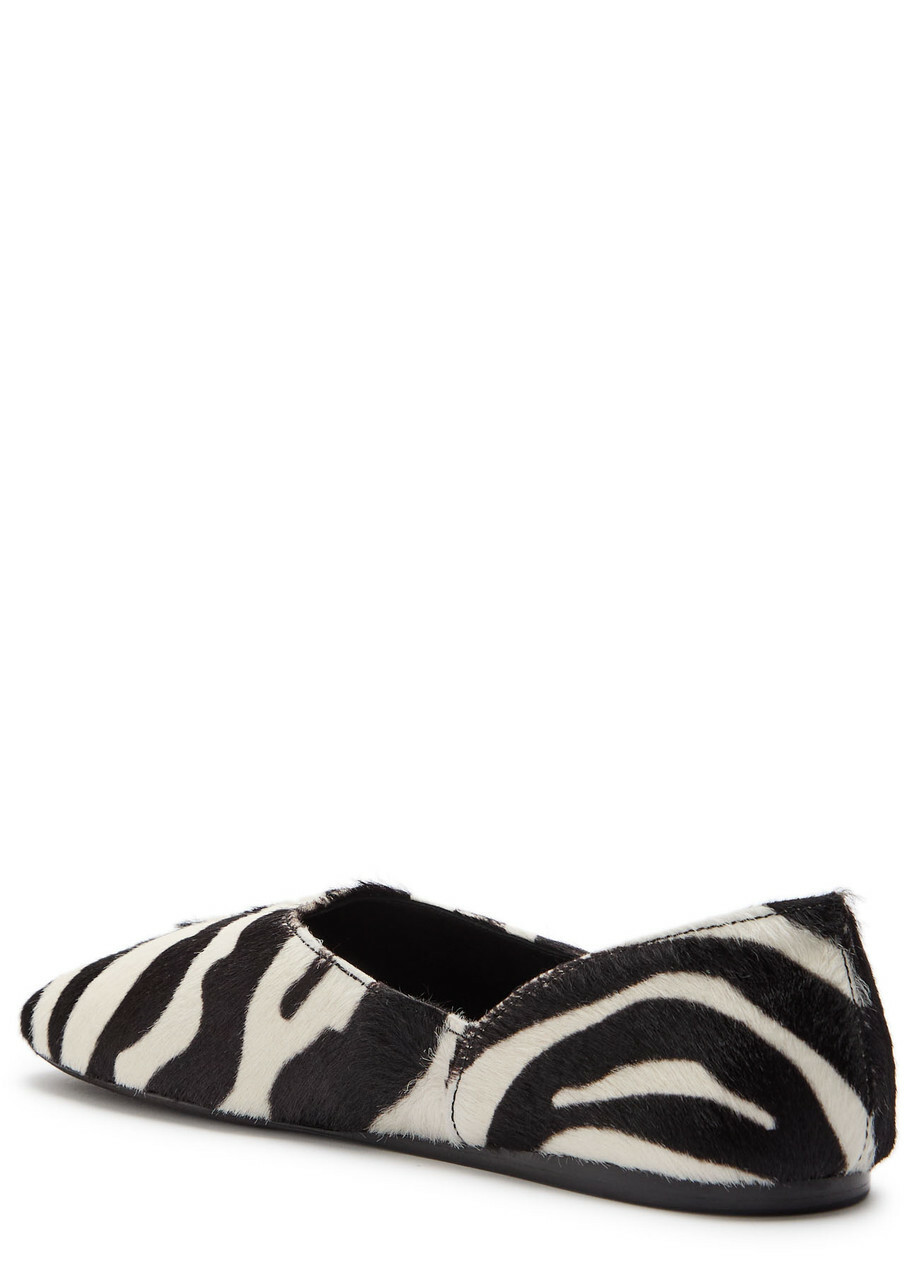 Khaite Jane Zebra-print Calf Hair Ballet Flats Black And White