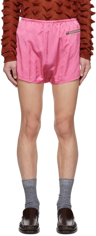 Photo: Acne Studios Pink Zip Pocket Shorts