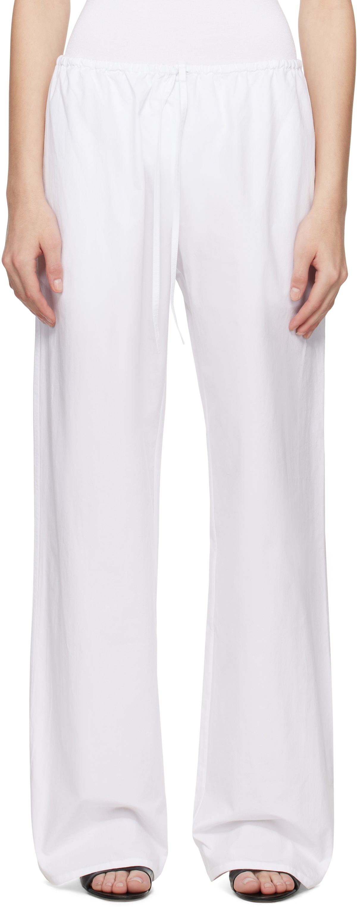 Matteau White Drawcord Trousers