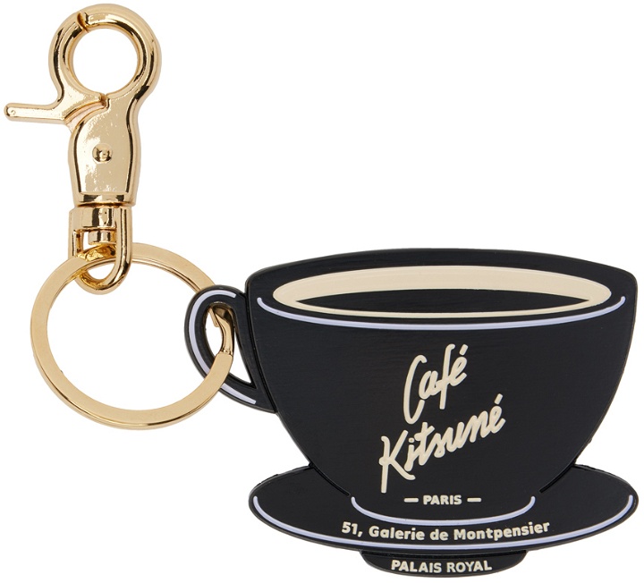 Photo: Maison Kitsuné Gold & Black 'Café Kitsuné' Keychain
