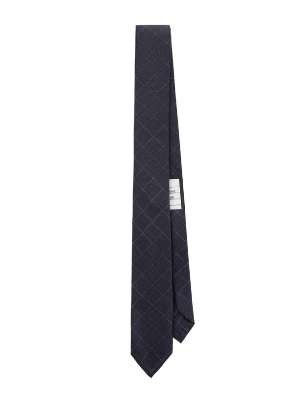 Photo: Thom Browne - 2cm Checked Cotton and Wool-Blend Tie