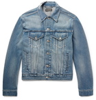 Balenciaga - Cropped Embroidered Distressed Denim Jacket - Men - Mid denim