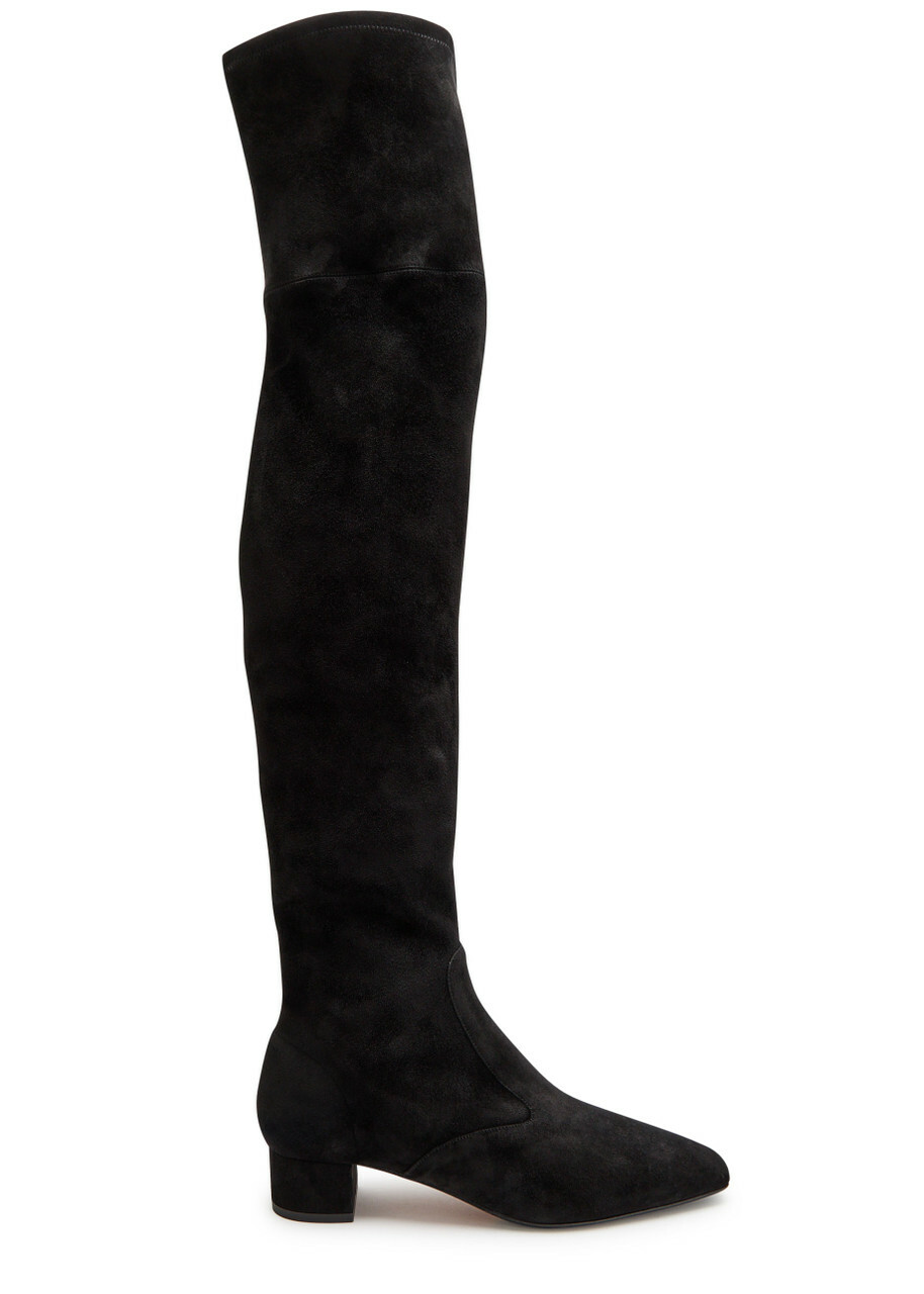 Aquazzura Remi 35 Suede Over-the-knee Boots Black