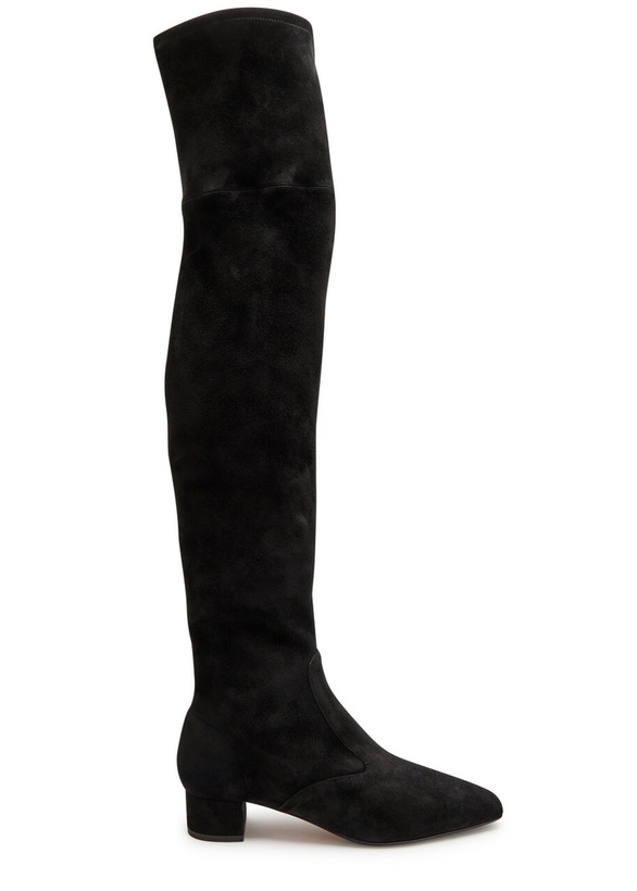 Photo: Aquazzura Remi 35 Suede Over-the-knee Boots Black