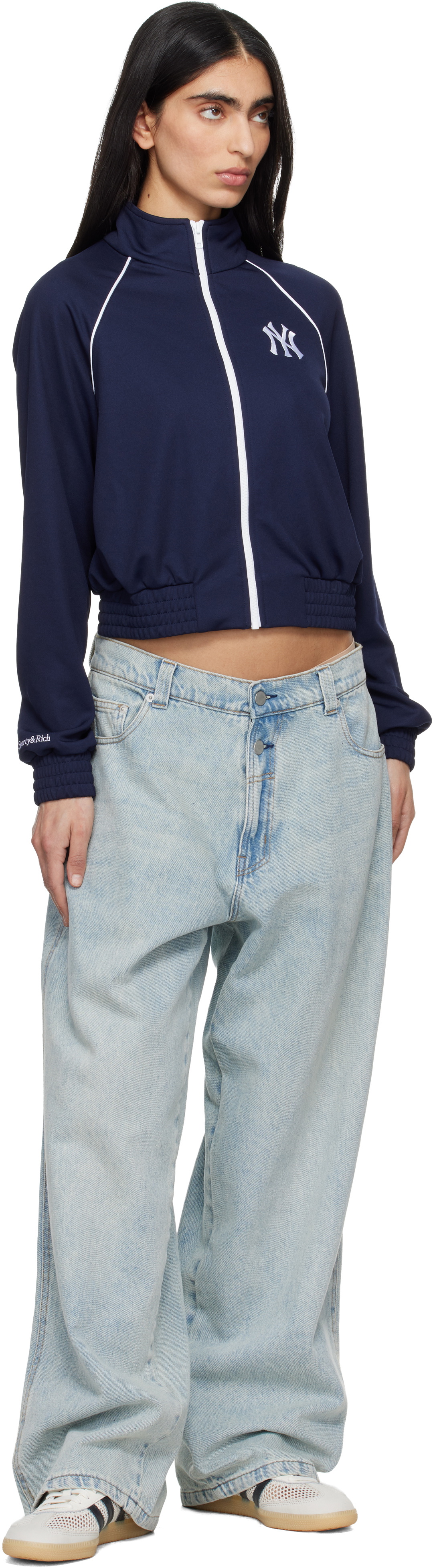 Sporty & Rich Navy '47 Edition Heritage Yankees Serif Retro Track Jacket