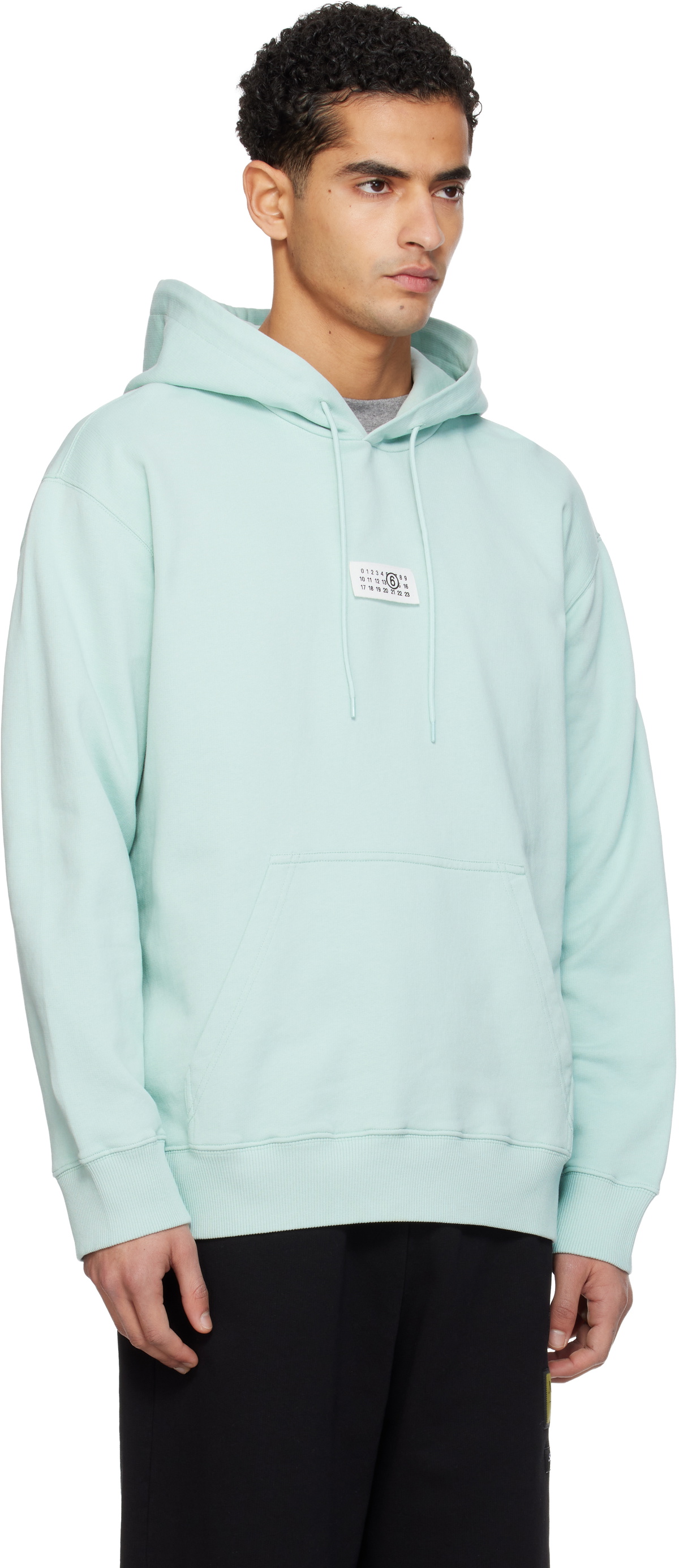 MM6 Maison Margiela Blue Logo Patch Hoodie