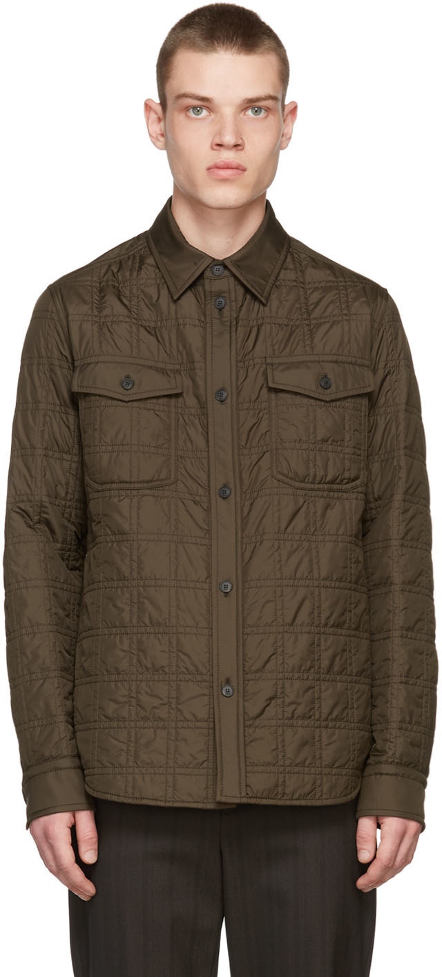 Photo: Brioni Brown Quilted Over Shirt