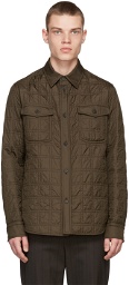 Brioni Brown Quilted Over Shirt
