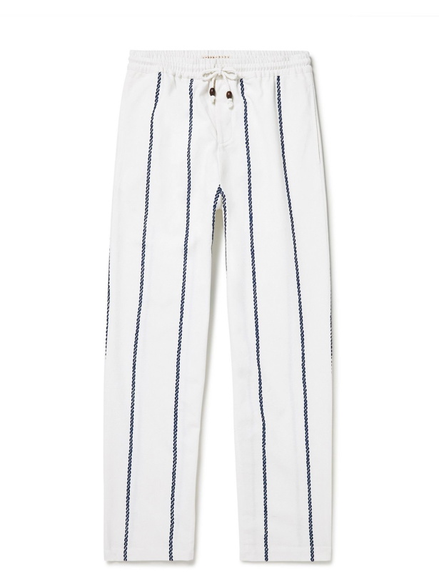 Photo: SMR Days - Malibu Embroidered Organic Cotton Drawstring Trousers - Neutrals