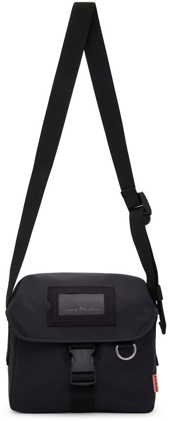 Acne Studios Black Nylon Messenger Bag