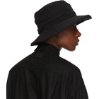 Ys Black Wool Gabardine Panel Hat