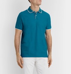 Loro Piana - Slim-Fit Contrast-Tipped Stretch-Cotton Piqué Polo Shirt - Blue