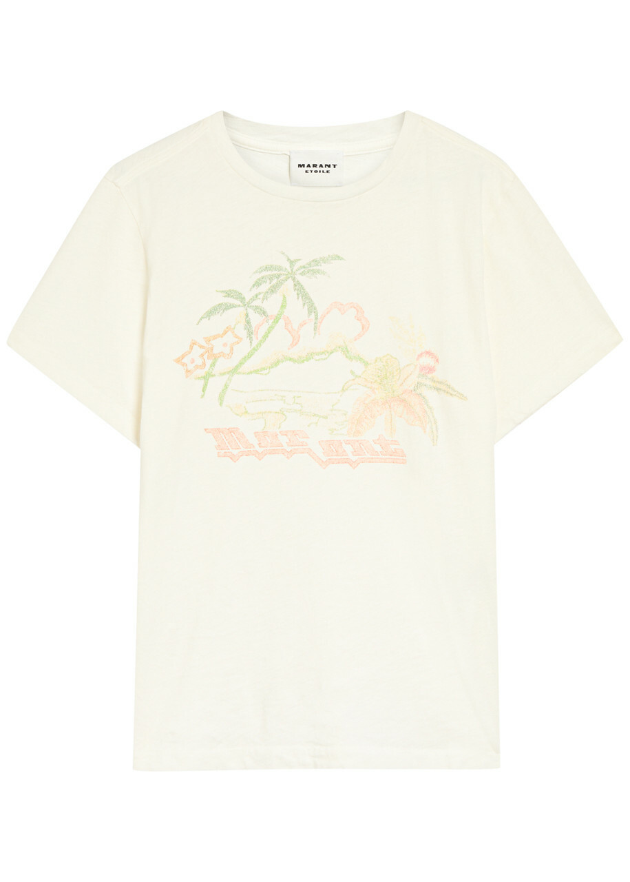Isabel Marant étoile Zewel Printed Cotton T-shirt White