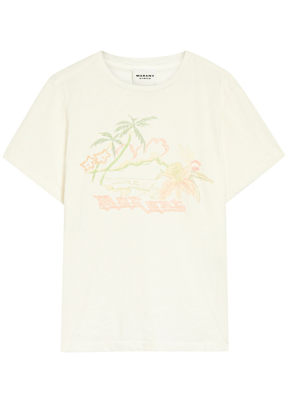 Photo: Isabel Marant étoile Zewel Printed Cotton T-shirt White