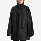 Balenciaga Men's Nylon Oxford Parka Jacket in Black