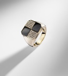 Yvonne Léon Damier 9kt gold ring with diamonds and onyx