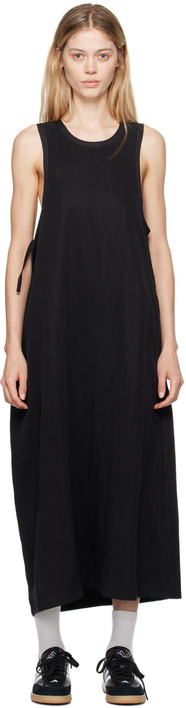 Y-3 Black Drawstring Midi Dress