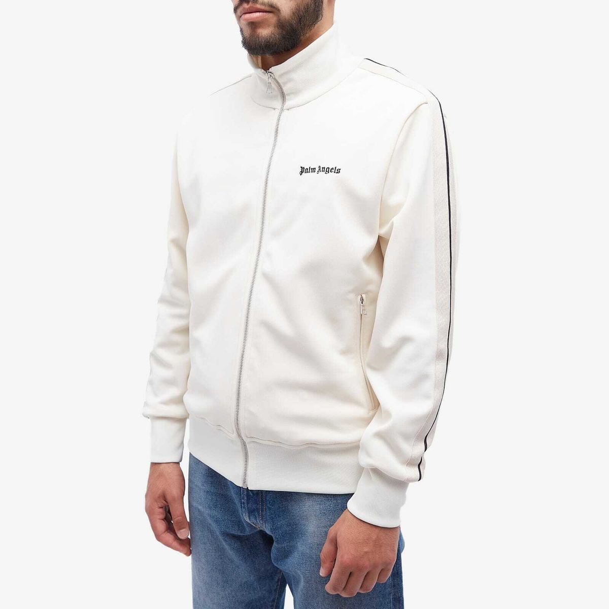 Palm Angels Men's New Classic Track Jacket in Butter Palm Angels