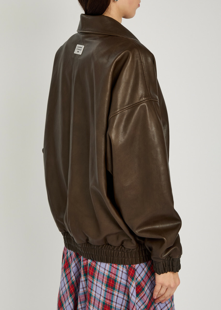 Acne Studios Leather Jacket Dark Brown