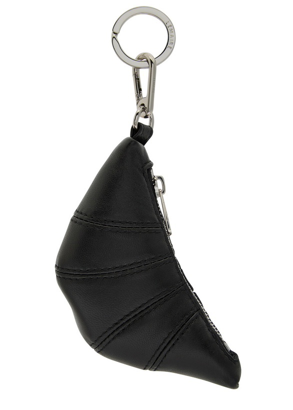 Photo: Lemaire Croissant Mini Leather bag Charm - Black - One Size
