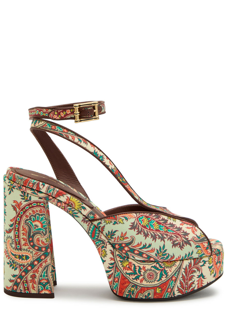 Etro Paisley-print Platform Sandals Multicoloured
