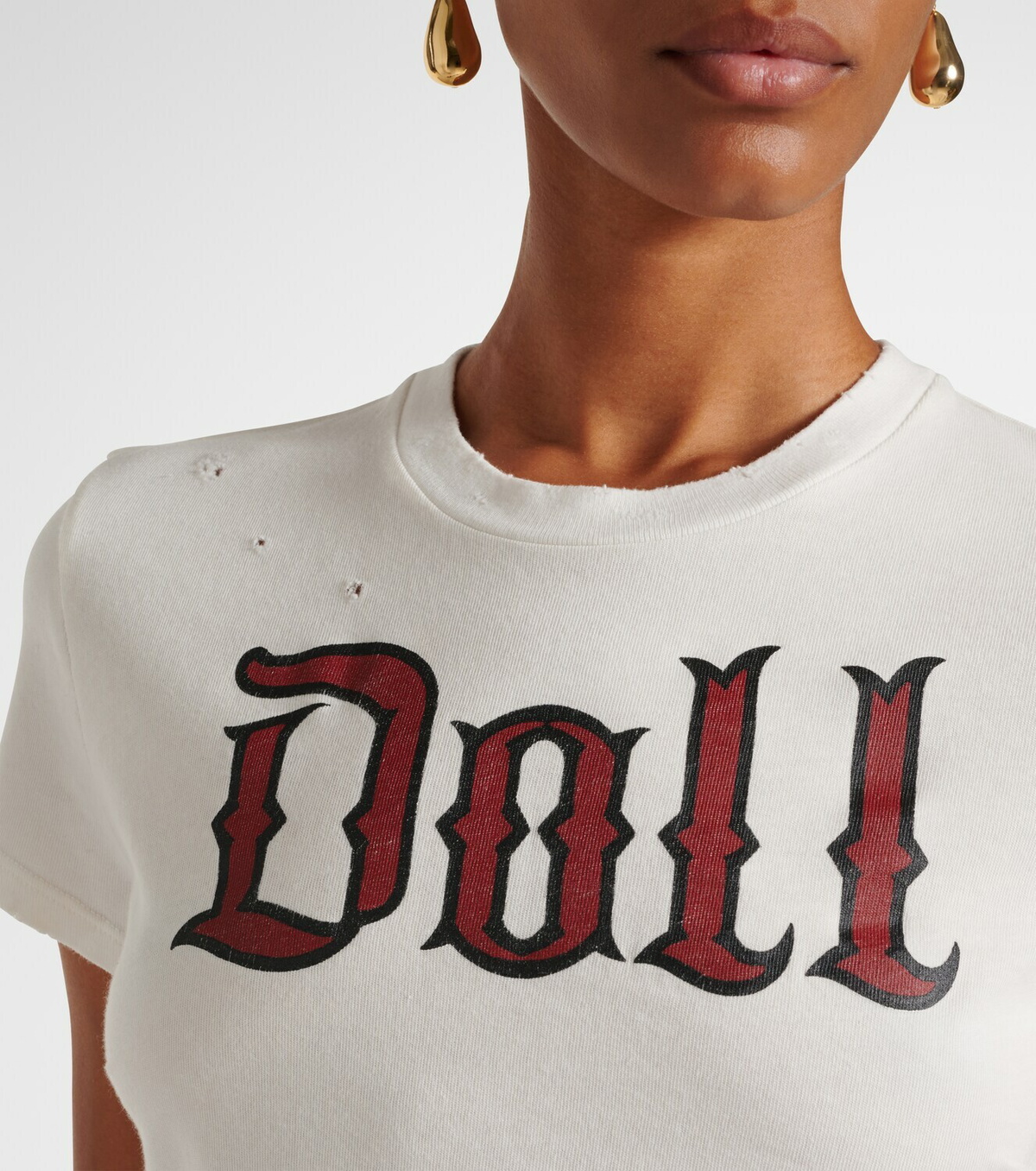 Dolce&Gabbana Printed cropped cotton jersey T-shirt