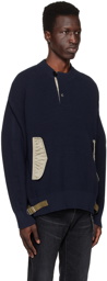 sacai Navy Cinch Strap Sweater