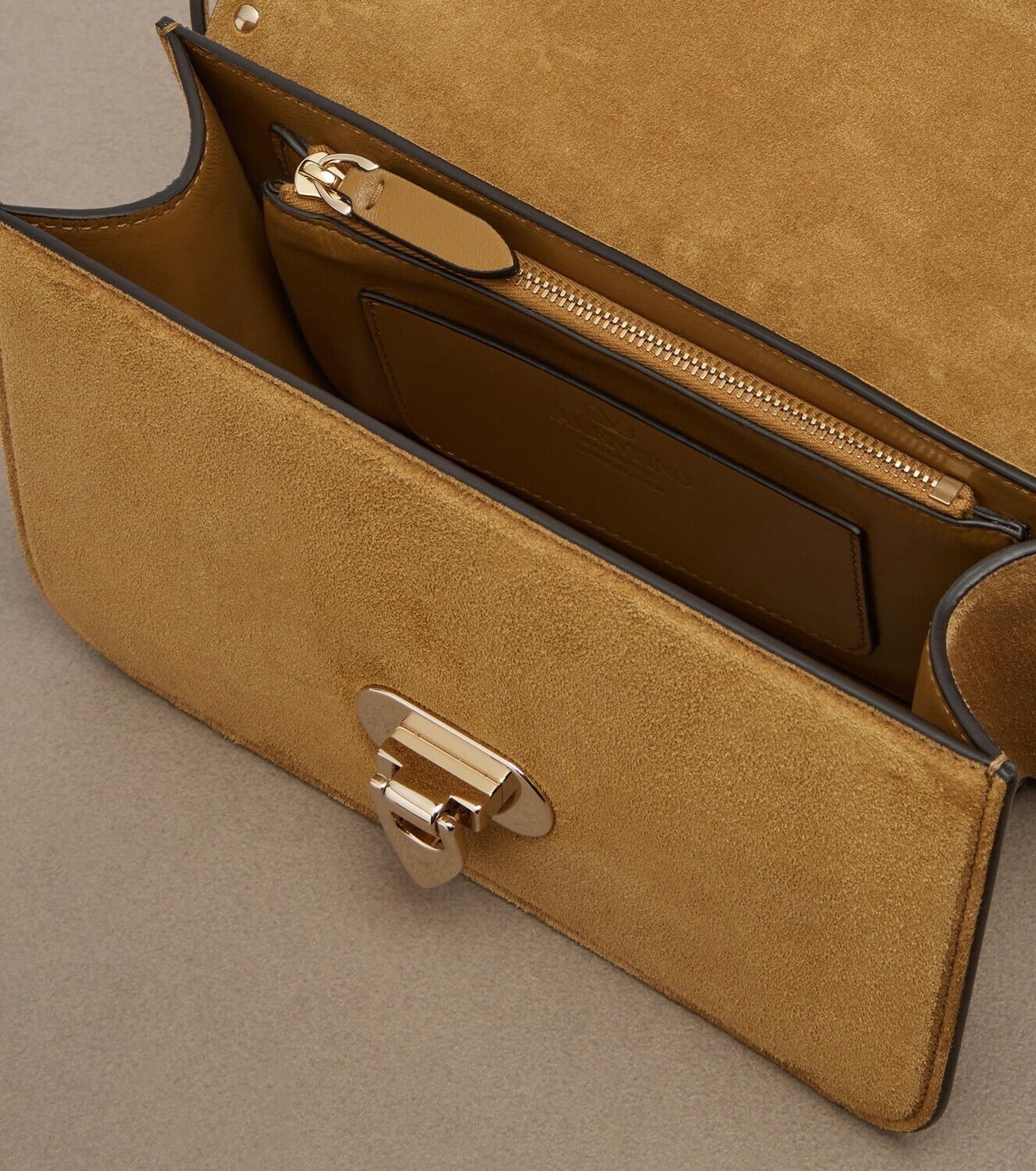 Valentino Garavani Rockstud Small suede shoulder bag