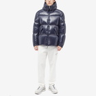 Moncler Men's Baise Nylon Padded Jacket in Navy