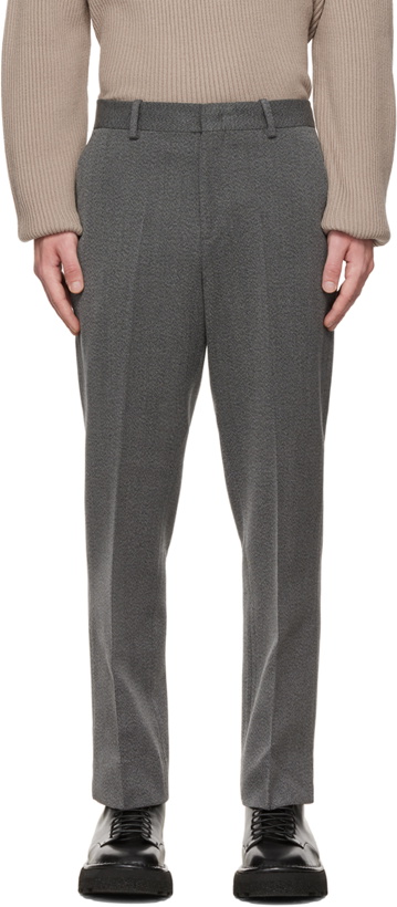 Photo: Solid Homme Gray Set Up Trousers