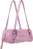 Versace Pink 'Versace Tag' Suede Bowling Bag