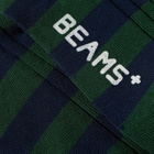 Beams Plus Men's Stripe Rib Sock in Green
