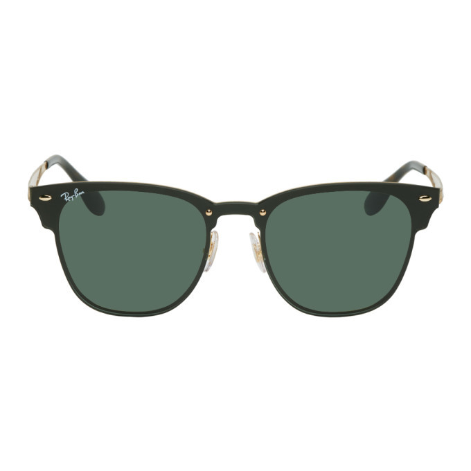 Photo: Ray-Ban Green and Gold Blaze Clubmaster Sunglasses