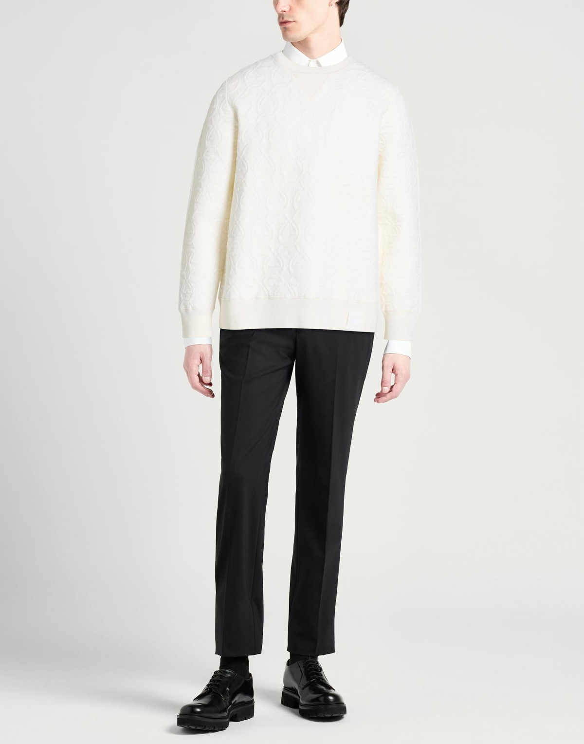 Ferragamo Mens Sweater in Ivory