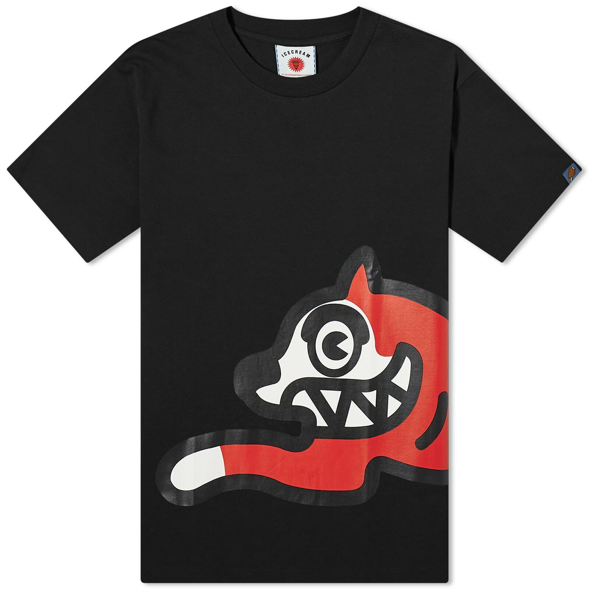 【ICECREAM】 Jumbo Running Dog Tシャツ ICECREAM Men's Jumbo Running Dog T-Shirt in Black ICECREAM