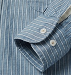 Universal Works - Brook Striped Organic Cotton-Blend Shirt - Blue