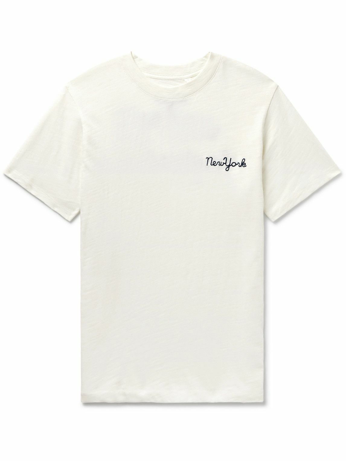 Rag & Bone - Logo-Embroidered Slub Cotton-Jersey T-Shirt - White Rag ...