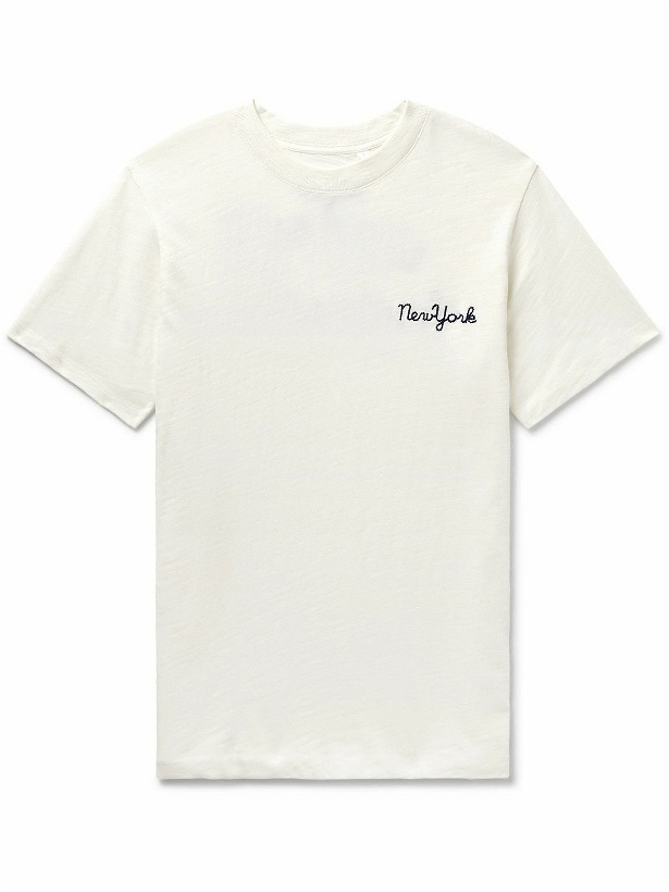 Photo: Rag & Bone - Logo-Embroidered Slub Cotton-Jersey T-Shirt - White