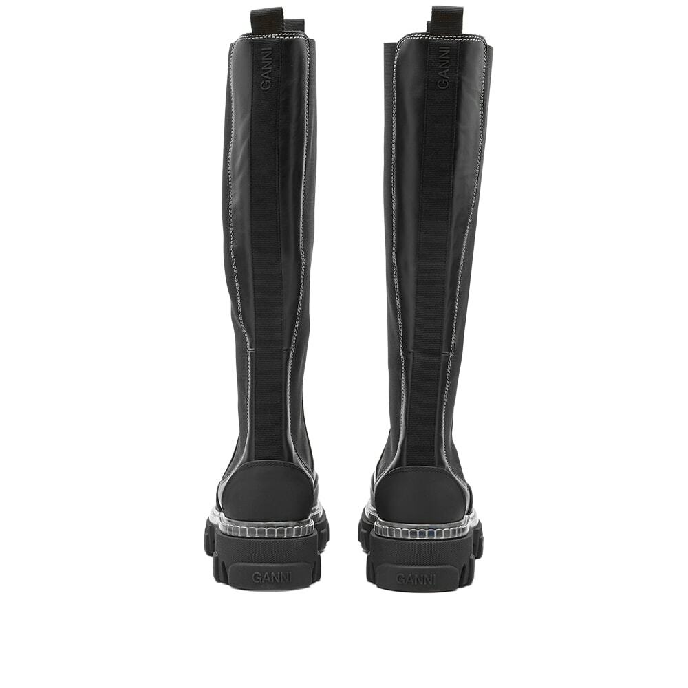 GANNI Women's Cleated High Chelsea Boot in Black GANNI