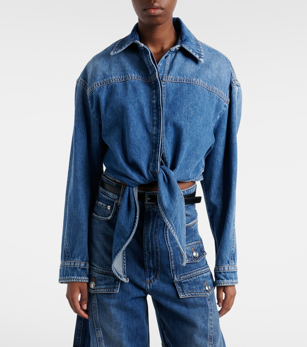 Sportmax Pevera cropped denim shirt