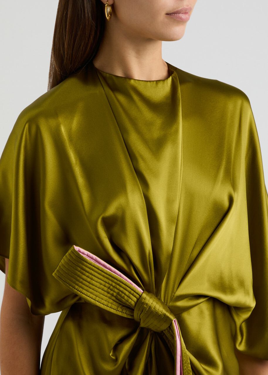 neon green sheer dress La Femme Dress 32441