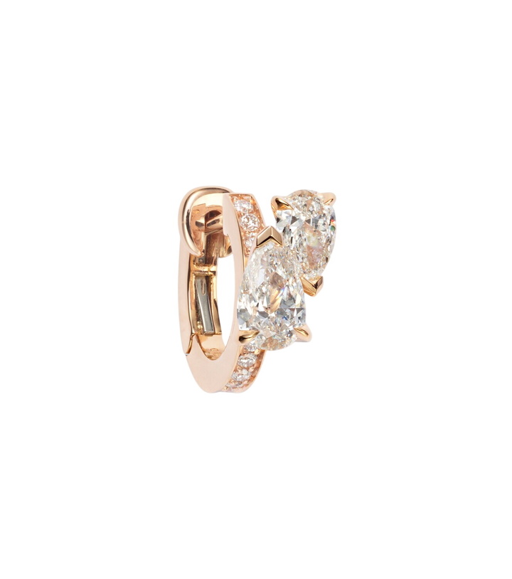 Photo: Repossi Serti Sur Vide 18kt rose gold single hoop earring with diamonds