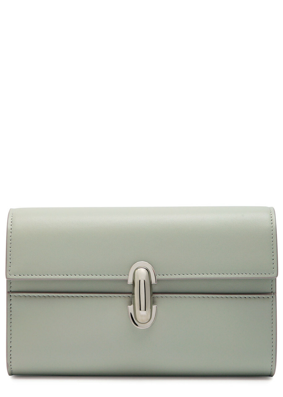 Savette Symmetry Mini Leather Clutch - Light Green - One Size