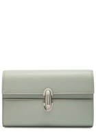 Savette Symmetry Mini Leather Clutch - Light Green - One Size
