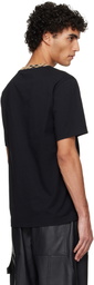 Burberry Black Check Trim Cotton T-shirt