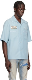 AMIRI Blue 'Billiards Club' Camp Shirt