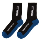 Heron Preston Black and Blue Style Long Socks