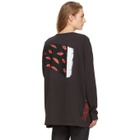 Some Ware Black Long Sleeve Colorblock Hearts T-Shirt